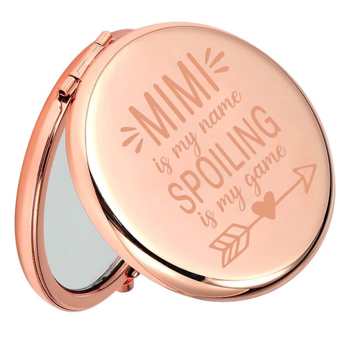 CENWA Mimi Gift for Mother's Day Compact Makeup Mirror Grandmother Mimi Gift from Granddaughter Appreciation Gift for Best Mimi (Mimi M)