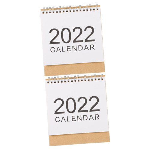 BESTOYARD 2pcs 2022 2022 Desk Calendar Desk Decor Tabletop Easels for Painting Mini Desk Calendar Paper Calendar 2021-2022 Table Calendar 2022 Calendar Planner Calendar 2022 Office Calendar