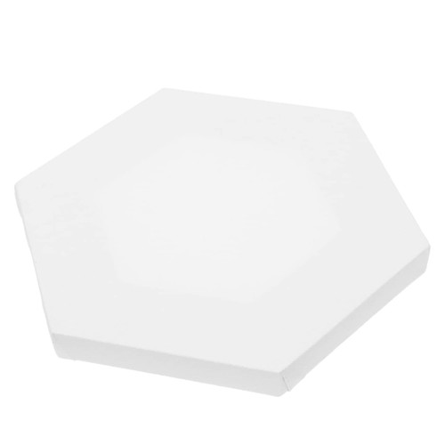 VILLCASE 2PCS Painting Canvas Panels Cotton Canvas Panel Artist Canvas Boards Stretched Canvas Frame Stretched Artist Canvas Hexagon White Student Watercolor Painting Wooden Acid Free
