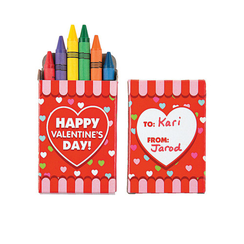 Fun Express, Valentine Crayons for Valentine's Day, Basic Supplies, Drawing, Crayons, Valentine's Day, 24 Pieces