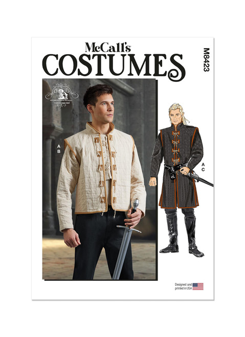 McCall's Men's Fantasy Top and Vests Costume Sewing Pattern Kit, Design Code M8423, 34-36-38-40-42, Multicolor