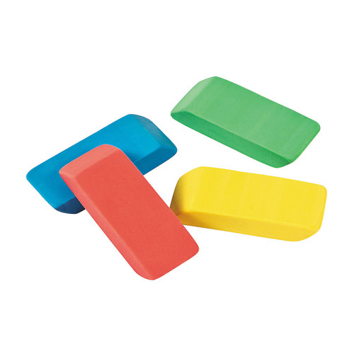 Basic Assorted Rainbow Erasers - 24 Pieces - Educational and Learning Activities for Kids