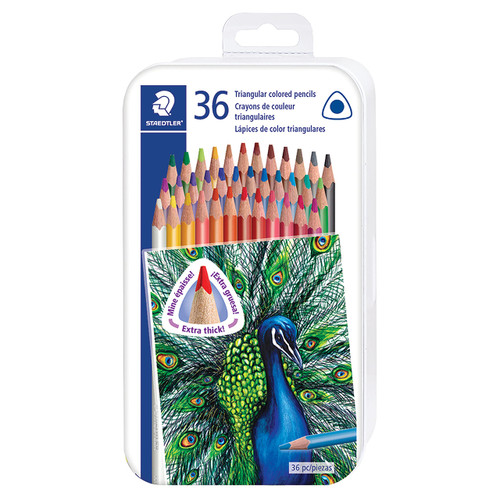 Staedtler Colored Pencils, Triangular Barrel, 4mm, 36 Pieces (1278CM36A6)