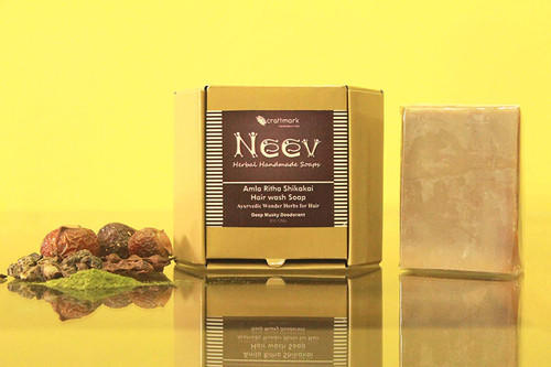 NEEV Amla Ritha Shikakai Hair wash Soap Bar - Natural Ayurvedic Handmade Soap 100 gms (3.5 OZ)