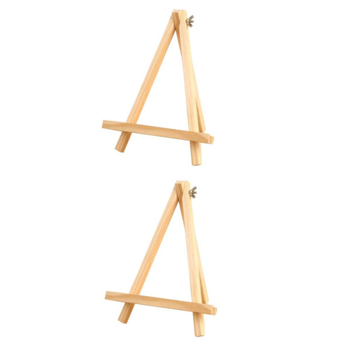 SEWACC 2 Pcs Wooden A-Frame Easel Easels for Painting Canvas Mini Wooden Easel Kids Wooden Easel Mini Display Easel Wedding Photo Stand Paint Holder Photo Frame Bamboo Wooden Table Child