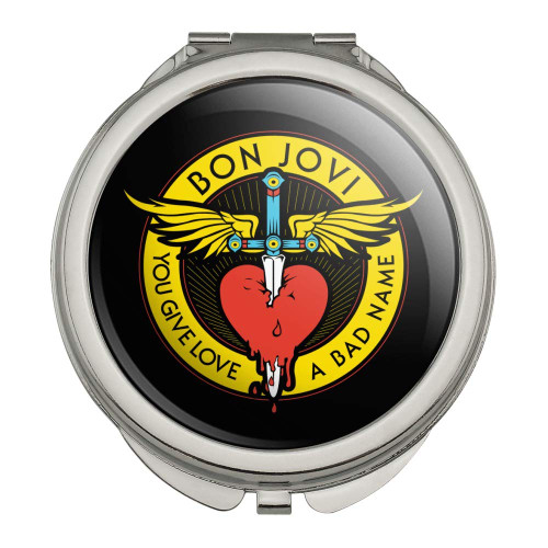 Bon Jovi You Give Love a Bad Name Compact Travel Purse Handbag Makeup Mirror
