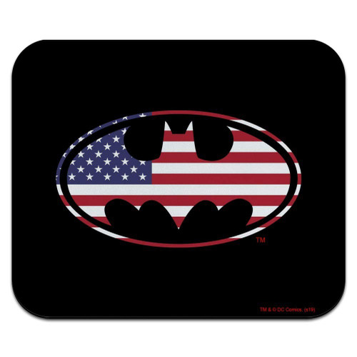 Batman USA American Flag Shield Logo Low Profile Thin Mouse Pad Mousepad