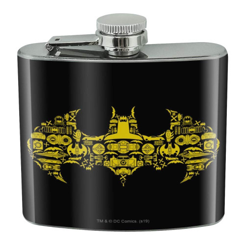 Batman Batman Icons Logo Stainless Steel 5oz Hip Drink Kidney Flask
