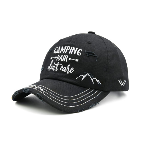 Waldeal Camping Hair Don't Care Hat for Men Women Embroidered Mountain Baseball Cap Black Waldeal Camping Hair Don't Care Hat for Men Women Embroidered Mountain Baseball Cap Black