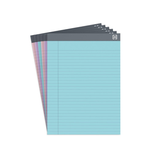 TRU RED Tr57363 Notepads, 8.5-Inch X 11.75-Inch, Wide Ruled, Pastels, 50 Sheets/Pad