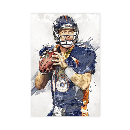 BIVVI Peyton Manning 1 Canvas Poster Wall Art Decor Print Picture Paintings for Living Room Bedroom Decoration Unframe: Unframe:12x18inch(30x45cm)
