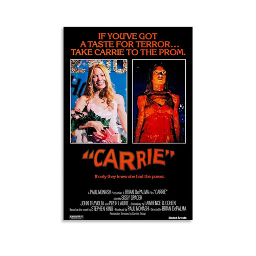 Carrie Movie Poster for Bedroom Aesthetic Wall Decor Canvas Wall Art Gift 12x18inch(30x45cm)