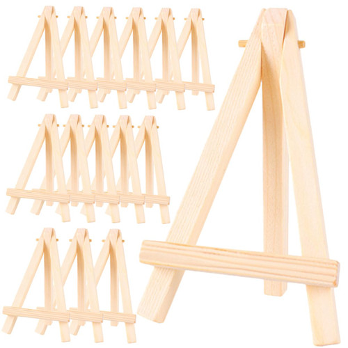 ifundom 15Pcs Small Easel Card Display Rack Phone Stand Tripod Kids Easel Drawing pad for Kids Wooden easels for Easel Stand for Wedding Sign Miniature Wooden easels Wooden Painting Rack