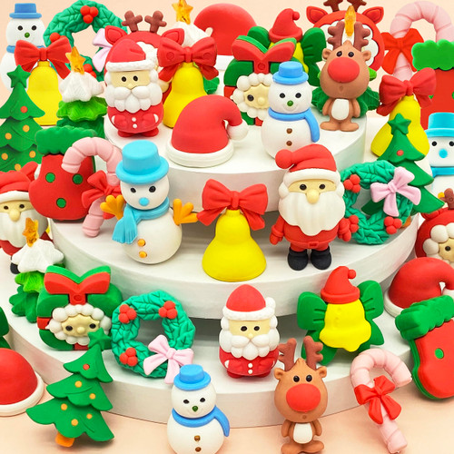 70 PCS Christmas Erasers for Kids Bulk Puzzle Eraser Desk Pets Holiday Erasers for Kids Christmas Gifts Party Favors Classroom Rewards
