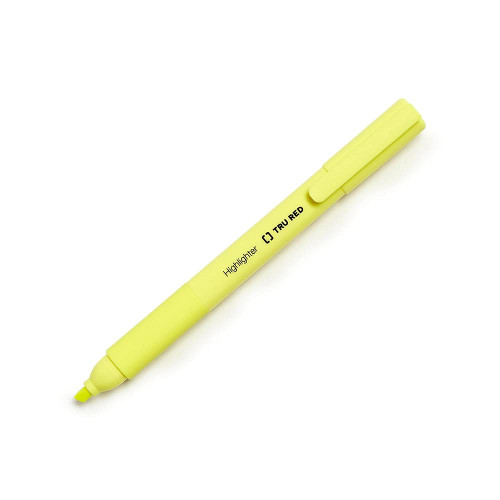 STAPLES Tru Red Pocket Highlighter With Grip Chisel Tip Yellow 36/Pack