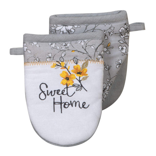 Kay Dee Designs Sweet Home Grabber mitt, Gray & Yellow