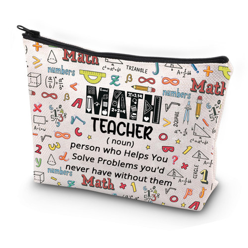 JYTAPP Math Teacher Definition Cosmetic Bag Math Nerd Geek Funny Math Teacher Gift Appreciate Gift Math Teacher Survival Kit