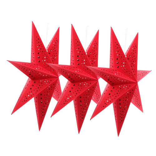 CAXUSD 3pcs Heptagon Lampshade Hanging Paper Star Lanterns Paper Lanterns Paper Star Light Shade Hanging Star Lamp Shade New Year Paper Star Lantern Stars Star Shape Paper Lantern Lamp 3d