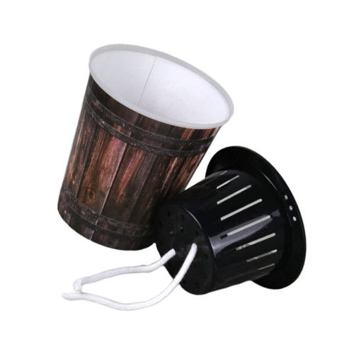 CIMAXIC 5pcs Vintage Flowerpot Balcony Decoration Desktop Decoration Yard Decoration Durable Flowerpot Flower Pots Succulents Pot Resin Flowerpot Resin Planter Wood Grain Succulent Plants