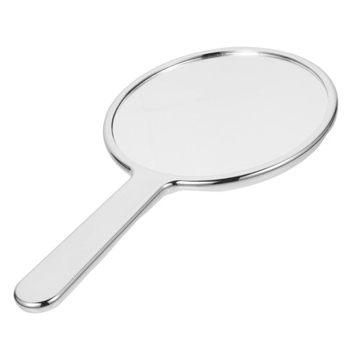 DOITOOL Handheld Mirror Makeup Mirror with Handle Girls Hand Mirror Luxury Mirror Handheld Vanity Mirror Handheld Makeup Mirror Hand Makeup Mirror Cosmetic Silver Mirror Decorate Miss