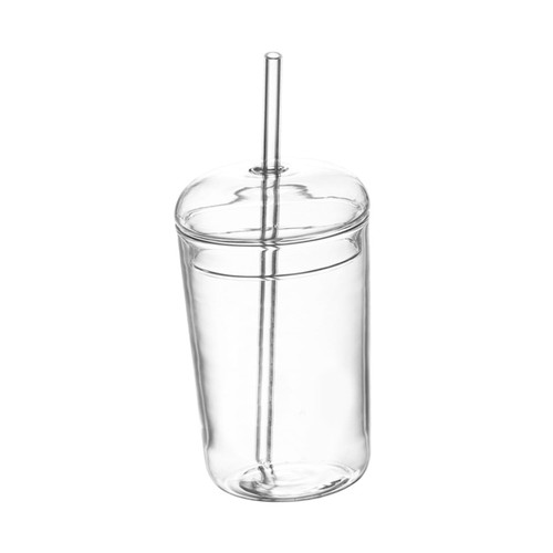 VINTORKY Glass Sippy Cup Soda Cups Glass Coffee Tumbler Coffee Mugs Clear Coffee Cups with Lids Glass Drinking Bottles with Lids Reusable Cup Canned Milk Travel Chocolate Cup Whisky