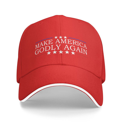 Peiyeety Make America Godly Again Hat Men Baseball Caps Fashionable Hats Red
