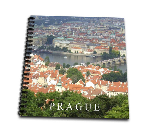 3dRose db_155687_3 City of Prague Cityscape View Vltava River Charles Bridge Czech Republic Travel Souvenir Mini Notepad, 4" x 4"