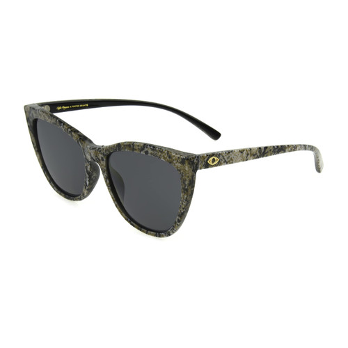 Sofia Vergara x Foster Grant Women's Sofia Sunglasses Cat Eye, Black and Grey Snake Print, 55 mm