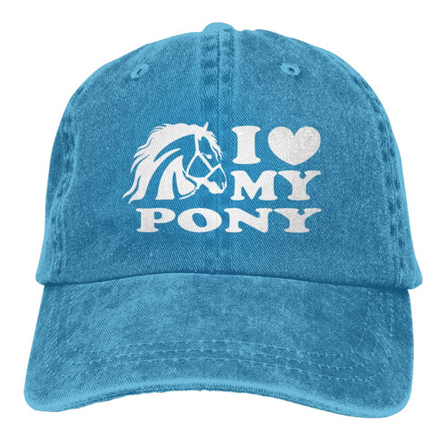 fwoeqiz I Love My Pony Horses Hat Distressed Cotton Washed Baseball Cap Blue Fashion Denim Hats Unisex Adjustable