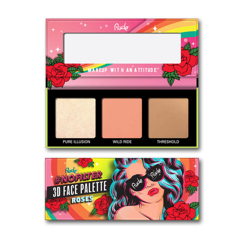 Rude - NoFilter 3D Face Palette - Roses