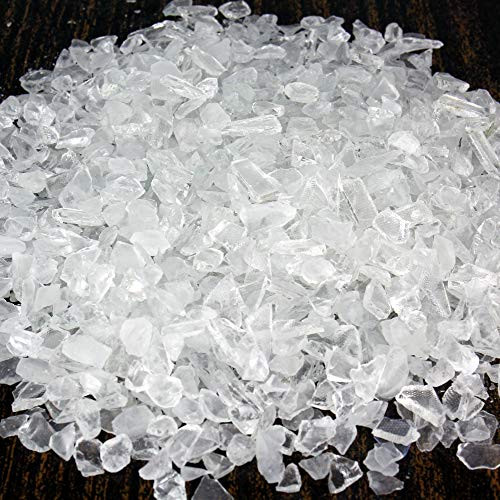 CYS EXCEL Glass Vase Fillers, Glass Gravel, Crushed Stone, Stone Gem for Centerpieces, Approx 5000 Pieces, 2LBS (Glass Gravel Clear)