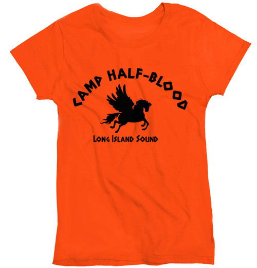Today Sale Camp Half Blood Halloween T Shirt Movie Percy Jackson for Him or Her Fans (Medium) Orange