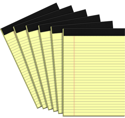 Legal Pads 8.5 x 11 Notepad, 6 Pack Wide Ruled Note Pads, Yellow Paper, 30 Sheets per Writing Pads, Micro Perforated Legal Pad, Thick Quality Lined Paper Note Pad Legal Note Pads 8.5 x 11 for Notes