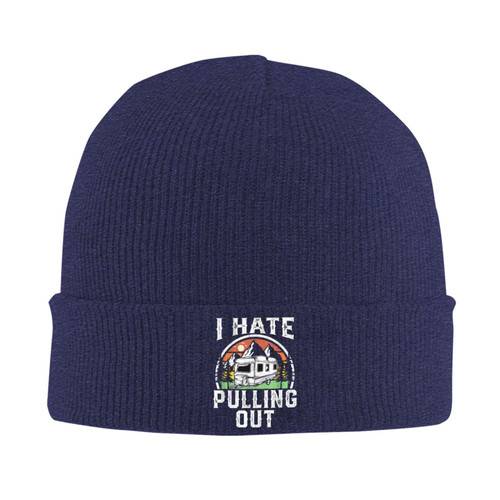 Kkaingg Beanie,I Hate Pulling Out Funny Beanie Hat Women Skull Cap Men Knit Hat Slouchy Hat Knitted Hat Hedging Cap Navy Blue