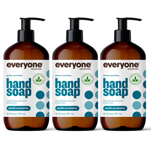 Everyone Liquid Hand Soap, 12.75 Ounce (Pack of 3), Pacific Eucalyptus, Plant-Based Cleanser with Pure Essential Oils Everyone Liquid Hand Soap, 12.75 Ounce (Pack of 3), Pacific Eucalyptus, Plant-Based Cleanser with Pure Essential Oils