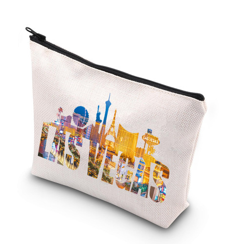 BDPWSS Las Vegas Makeup Bag Las Vegas Souvenir For Women Casino Gift Vegas Vacation Travel Toiletry Bag Las Vegas Trip Gift (Las Vegas)