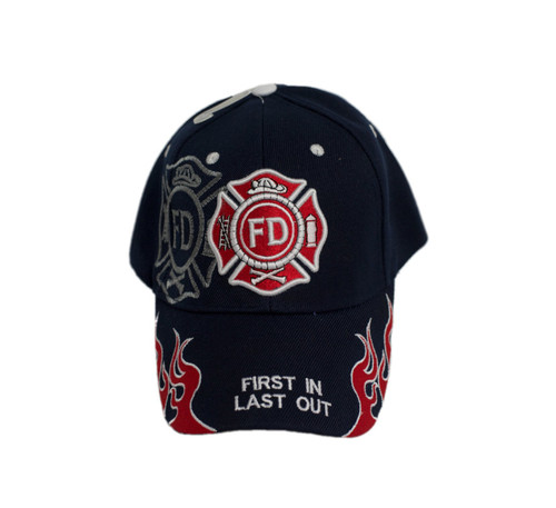 Fire Dept Department FILO First in Last Out Shadow Blue Hat Cap