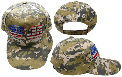 Trade Winds #FJB Let's Go Brandon USA Flag Overlay ACU Digital Camouflage Camo Polyester Adjustable Embroidered Baseball Ball Cap Hat