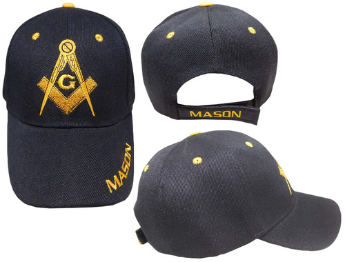 RFCO Black and Gold Mason Masons Freemason Masonic Lodge Ball Cap Hat RFCO Black and Gold Mason Masons Freemason Masonic Lodge Ball Cap Hat