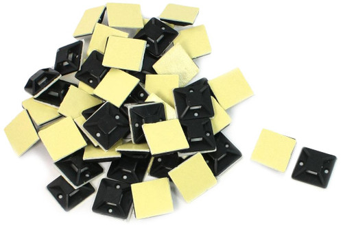 Uxcell Self Adhesive Cable Tie Mount Base Holder, 25 x 25 x 8mm, 50 Pcs