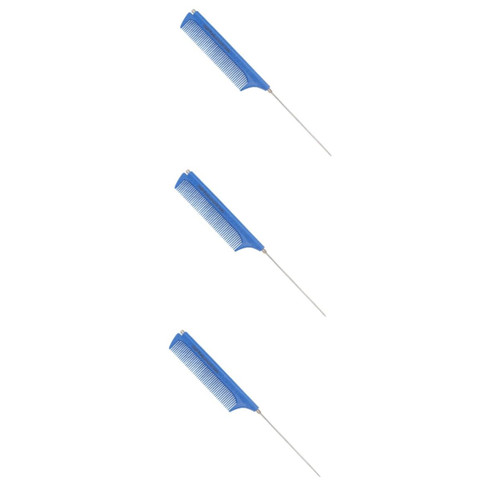 FRCOLOR 3 Pcs Pointed Tail Comb Pintail Hair Combs Steel Rattail Combs Pin Rat Tail Comb Styling Hair Comb Hairdressing Comb Hair Teasing Comb Men Comb Pintain Comb Metal Miss Wool Plastic