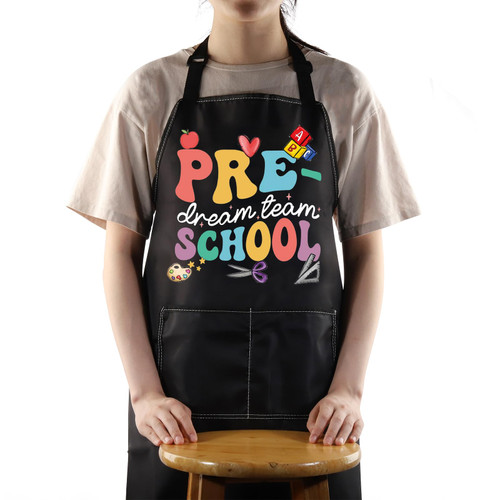 JNIAP Preschool Teacher Apron Kindergarten Teacher Apron Tiny Humans Teacher Apron Preschool Teacher Gifts (Preschool)
