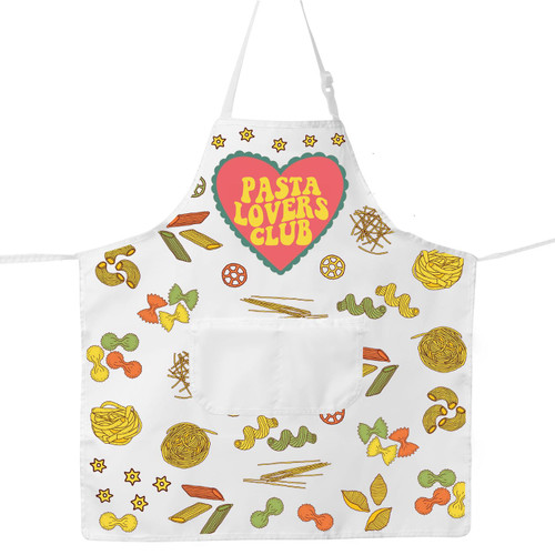 JNIAP Pasta Chef Apron Pasta Making Apron Italian Pasta Apron Pasta Lover Gifts Pasta Themed Apron Italian Chef Apron (Pasta Lovers Club)