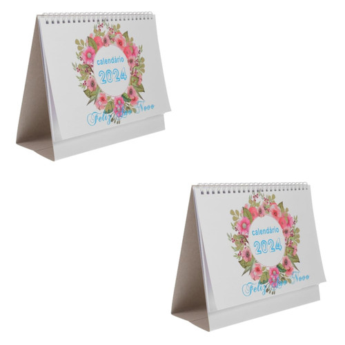 VILLCASE 2pcs 1 calendar planning calender Daily Schedule table top easels desktop easel table top decor tablescape decor table easel desk calander paper Vertical new year pictures