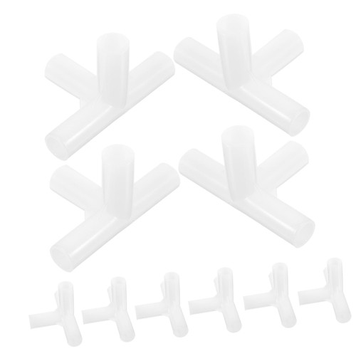 MERRYHAPY 24pcs Tent Pole Fitting Tent Supply Tent Pole Repair Parts Pipe Adapter Plastic Pipe Fitting Pipe Fittings an Fittings Tent Pole Connecting Adapter Pipe Clamp or Right Angle White