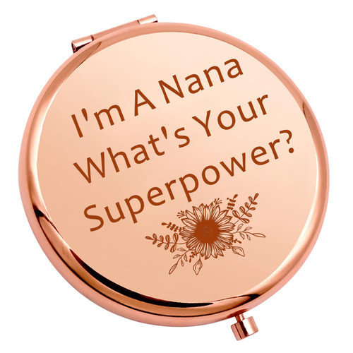 JNIAP Nana Compact Mirror Nana Birthday Gift from Granddaughter Grandma Pocket Mirror I'm A Nana Gift for Women New Nana Gift JNIAP Nana Compact Mirror Nana Birthday Gift from Granddaughter Grandma Pocket Mirror I'm A Nana Gift for Women New Nana Gift