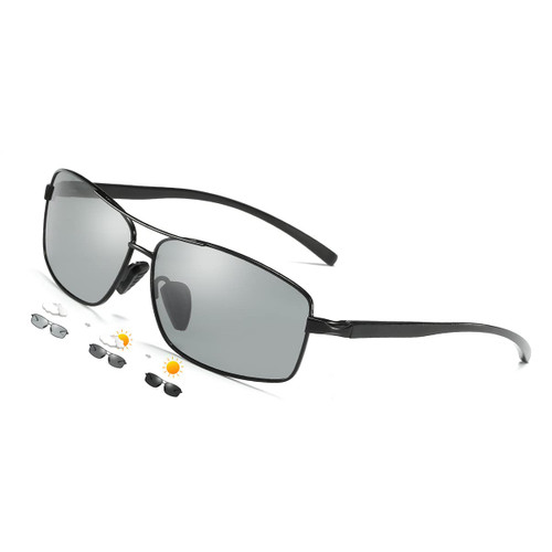 coolpandas Men Women Polarized Anti-glare Sunglasses Photochromic (Black, gray)