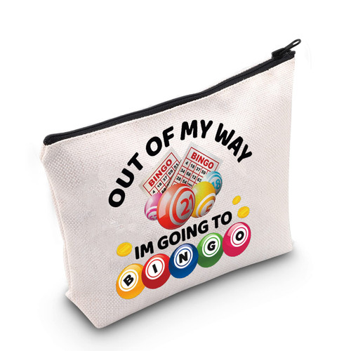 MEIKIUP Lucky Bingo Makeup Bag Bingo Lover Gambler Gift Out Of My Way I'M Going To Bingo Cosmetic Bag Organizer Pouch (Going Bingo Bag 2)