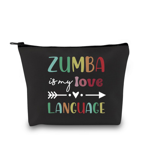 GJTIM Zumba Lover gift Zumba Teacher Appreciation Gift Zumba Is My Language Zumba Dance Fitness Instructor Coach Gift Makeup Bag (Zumba Bag)