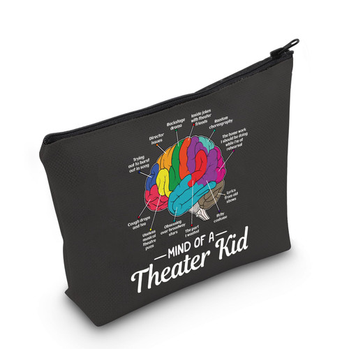 MEIKIUP Mind Of A Theater Kid Funny Musical Broadway Gifts Theatre Nerd Makeup Bag Theatre Gift for Actress Actors (Theater Kid Bag Black) MEIKIUP Mind Of A Theater Kid Funny Musical Broadway Gifts Theatre Nerd Makeup Bag Theatre Gift for Actress Actors (Theater Kid Bag Black)